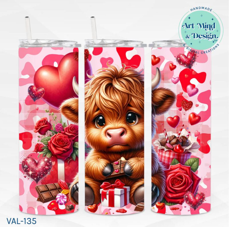 V-Day Cow With Chocolate  **Sublimation PRINT ONLY**