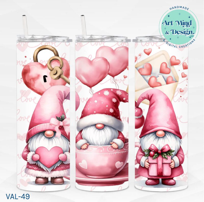 Pink Gnome V-Day **Sublimation PRINT ONLY**