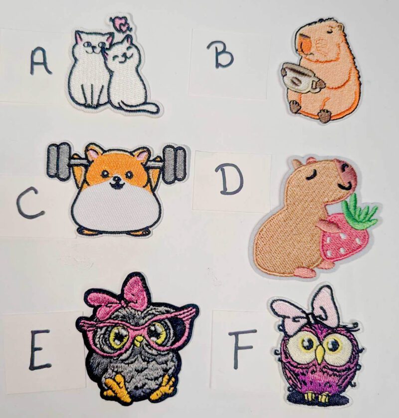 Cat, Hamster, Owl, Groundhog • Small Patches