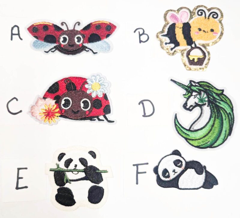 Ladybug, Bee, Panda, Weed Unicorn • Small Patches