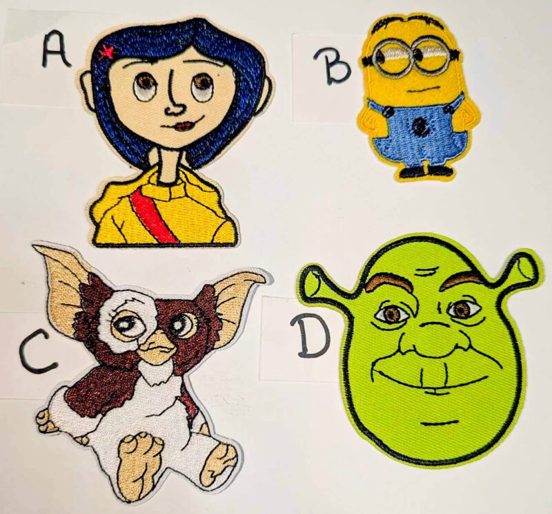 Coraline, Minions, Shrek & Gremlins Cartoon • Small Patches