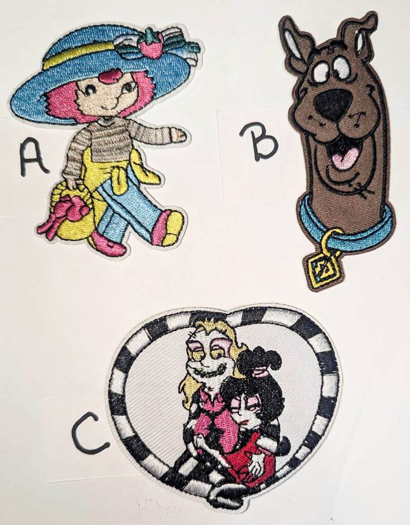 Strawberry Cake, Scooby-Doo & Beetlejuice Cartoon • Small Patches