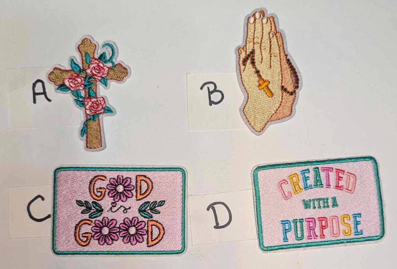 Faith, Cross, Hands, Words • Small Patches