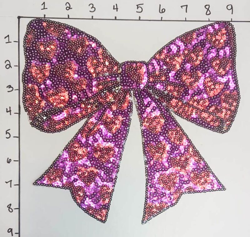 Purple Big Bow with Red Hearts • Big Patches