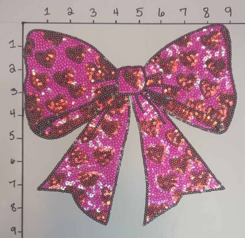 Pink Big Bow with Red Hearts • Big Patches