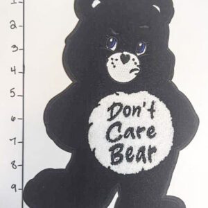 Black "I Don’t Care" Bear • Big Patches