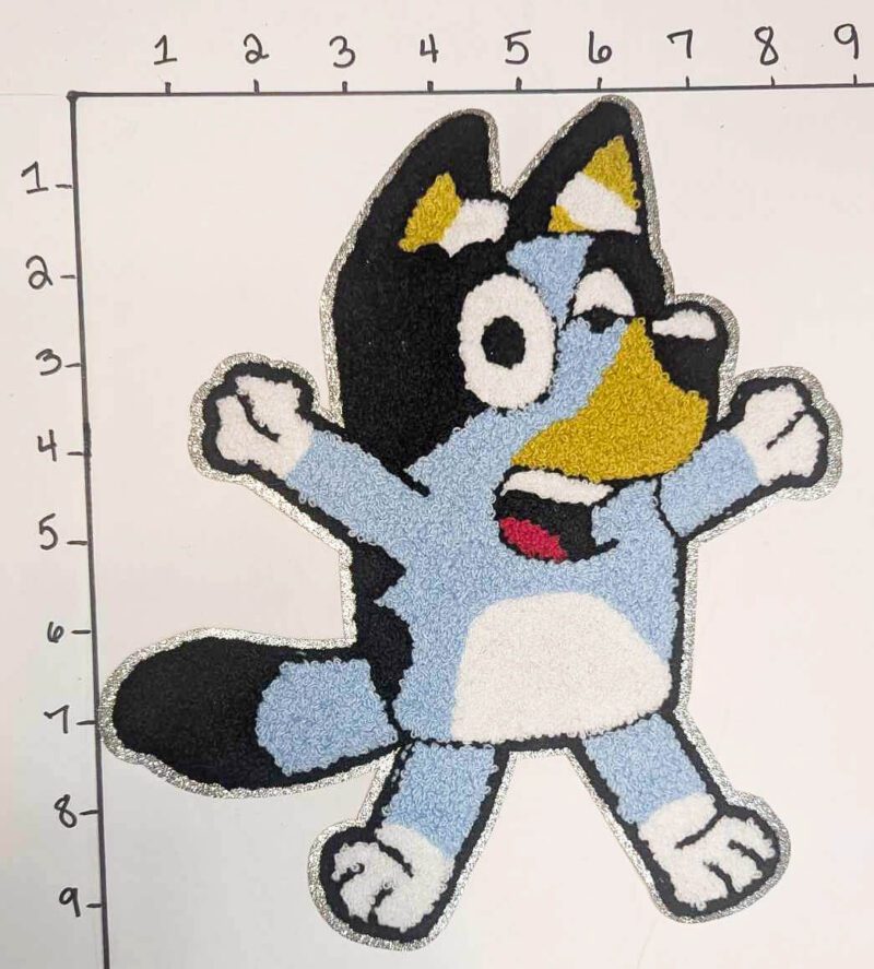 Excited Blue Cartoon Dog • Big Patches