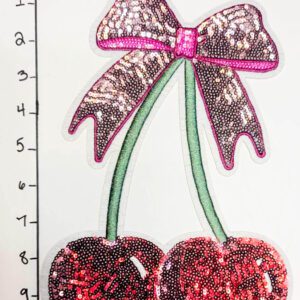 Classic Cherries with Pink Bow • Big Patches