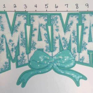 Teal Floral Mama with Bow • Big Patches