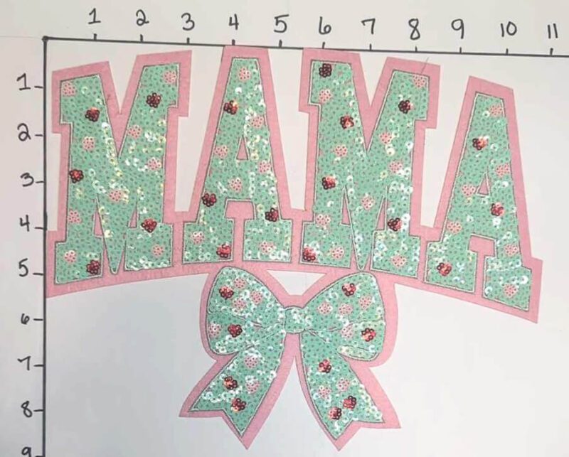 Mama Teal, Pink with Red and Pink Hearts • Big Patches