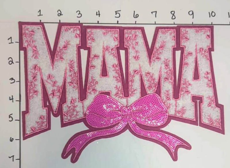 Pink Floral Mama with Bow • Big Patches