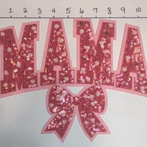 Mama Red, Pink with Red and Pink Hearts • Big Patches
