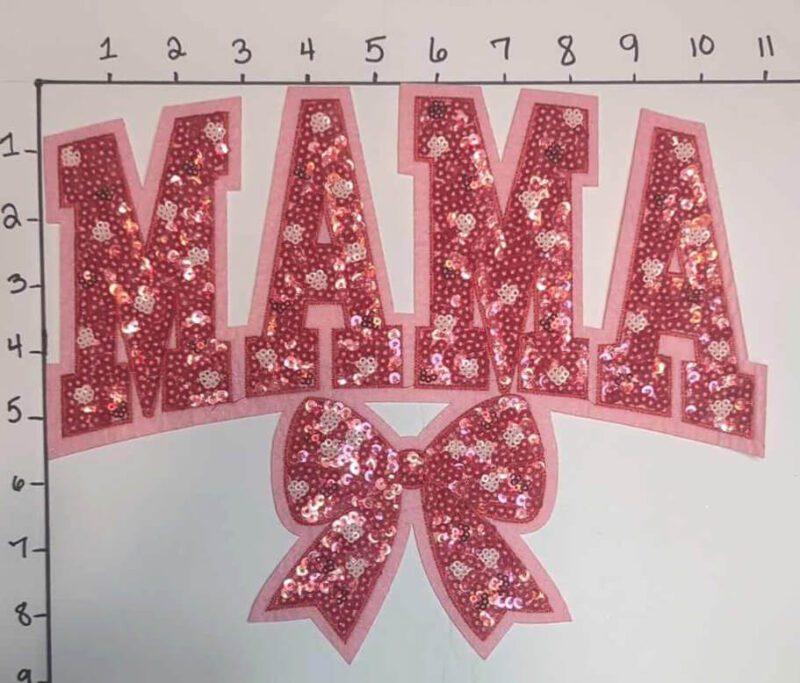 Mama Red, Pink with Red and Pink Hearts • Big Patches