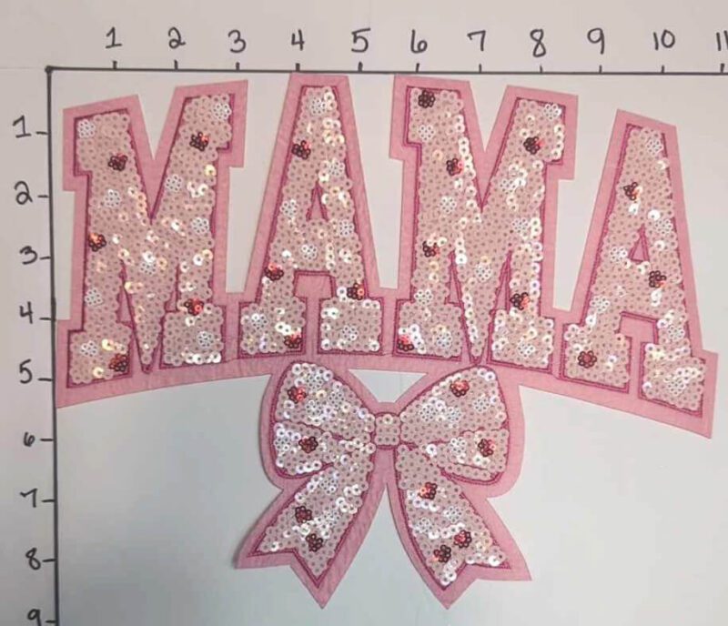 Mama Light Pink, Pink with Red and Pink Hearts • Big Patches